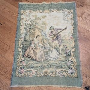 Vintage French Tapestry European Female Interest Tapestries Antique Victorian